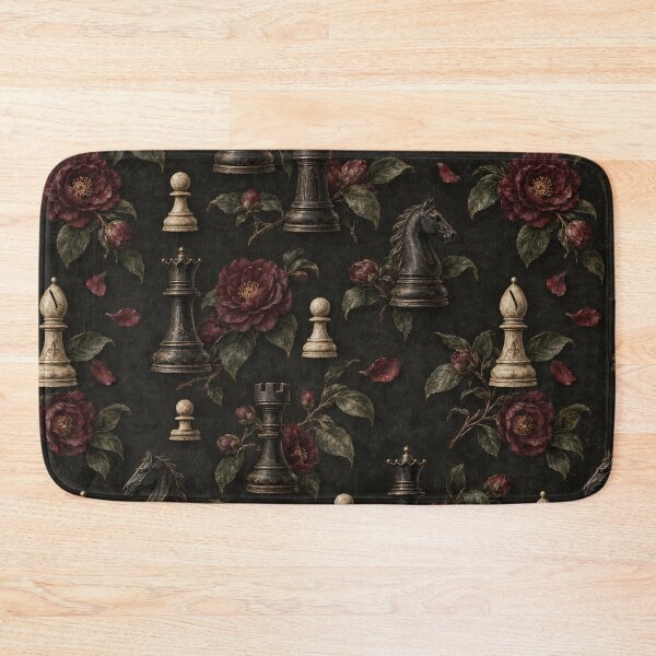 Item preview, Dark Academy - The Last Chess Game – Victorian Chess Pieces and Dark Camellias designed and sold by Lichtisign.