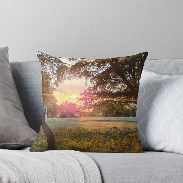 Item preview, Golden Hour Sunset Camping Landscape Card of Magical Sun Rays Through Trees Nature Photography designed and sold by Ingr1d-M3deea.