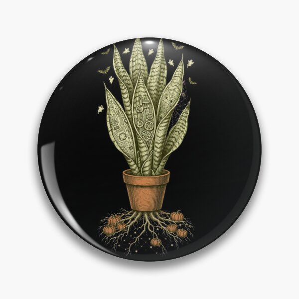 Item preview,  Haunted Snake Plant Halloween - Spooky Sansevieria with Gears and Pumpkins designed and sold by Aisha Reda.