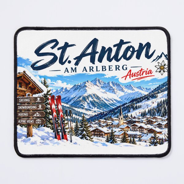 Item preview, St Anton Austria | Alpine Ski Resort Travel Art designed and sold by Mathias Yakubu Design.