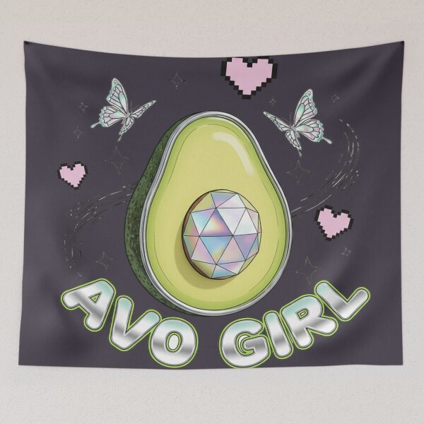 Item preview, Cute Avocado Girl Kawaii Sparkle Crystal Aesthetic designed and sold by LenNo9881.