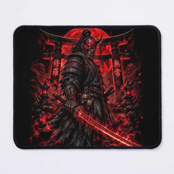 Item preview, Dark Fantasy Oni Mask Samurai Ronin designed and sold by ValhallaHub.