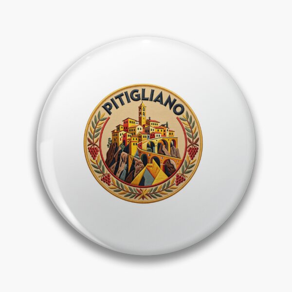 Item preview, Pitigliano Italy Tuscan Hill Town Embroidered Patch Sticker designed and sold by Imaginarium of Chaos falcon88 .