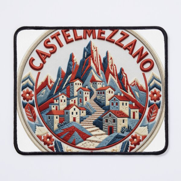 Item preview, Castelmezzano Italy Mountain Village Embroidered Patch Sticker designed and sold by Imaginarium of Chaos falcon88 .