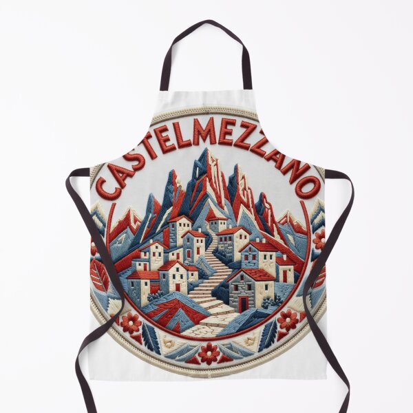 Item preview, Castelmezzano Italy Mountain Village Embroidered Patch Sticker designed and sold by Imaginarium of Chaos falcon88 .