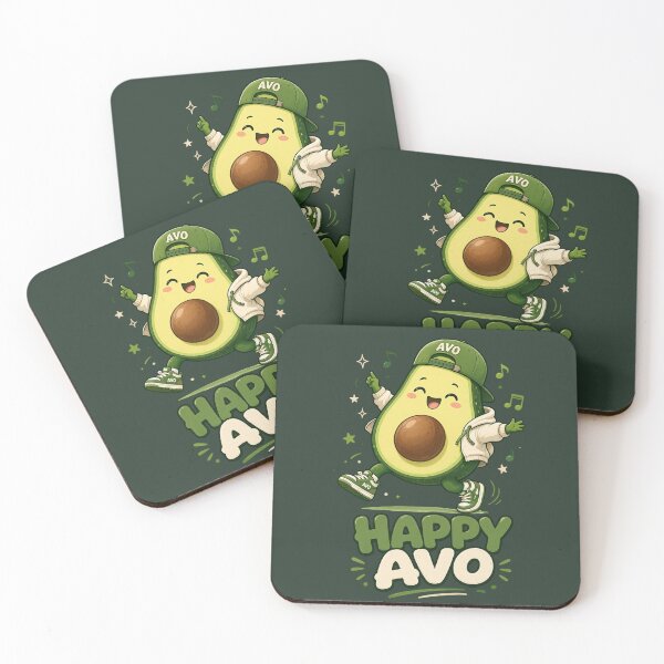 Item preview, Happy Avo Cute Avocado Music Retro Character designed and sold by LenNo9881.