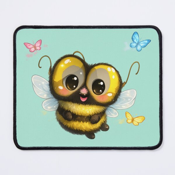 Item preview, Kawaii Cute Bee with Pastel Butterflies designed and sold by NB-Artmagic.
