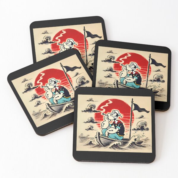 Item preview, Sailor Character Smoking Pipe On Wooden Boat Under Red Sun designed and sold by MorganSande.