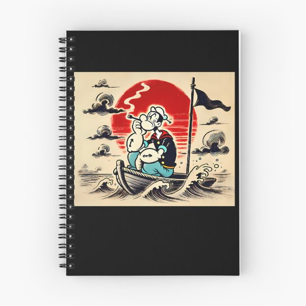 Item preview, Sailor Character Smoking Pipe On Wooden Boat Under Red Sun designed and sold by MorganSande.
