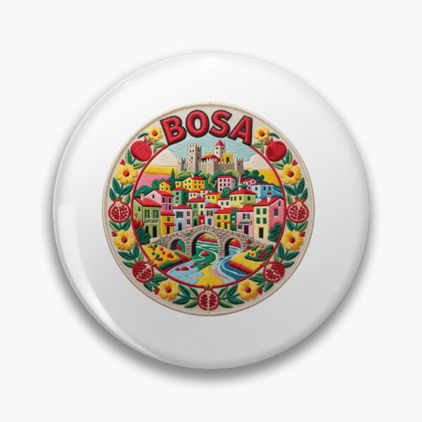 Item preview, Bosa Sardinia Italy Colorful Riverside Town Embroidered Patch Sticker designed and sold by Imaginarium of Chaos falcon88 .