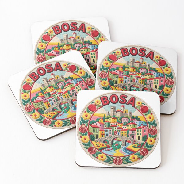 Item preview, Bosa Sardinia Italy Colorful Riverside Town Embroidered Patch Sticker designed and sold by Imaginarium of Chaos falcon88 .