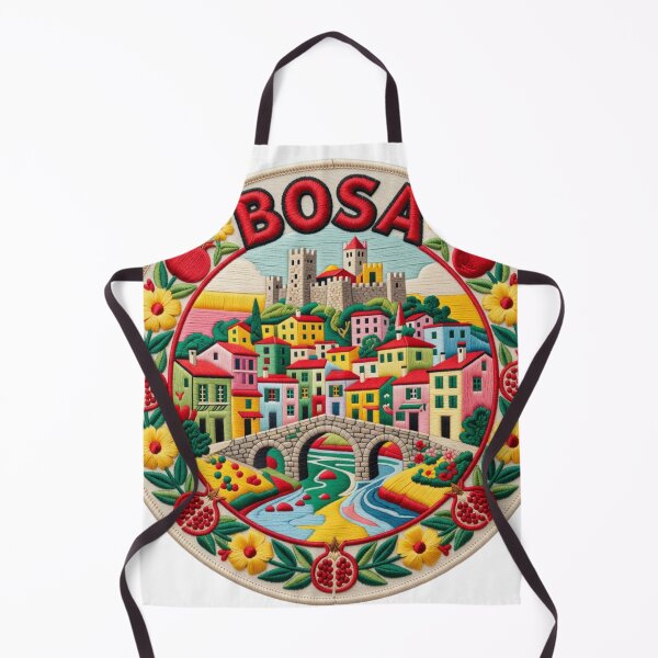 Item preview, Bosa Sardinia Italy Colorful Riverside Town Embroidered Patch Sticker designed and sold by Imaginarium of Chaos falcon88 .