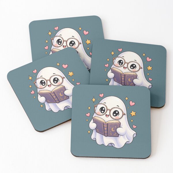 Item preview, Cute Ghost Reading a Book Magic Spells Kawaii Bookworm Ghost designed and sold by SeJaa.