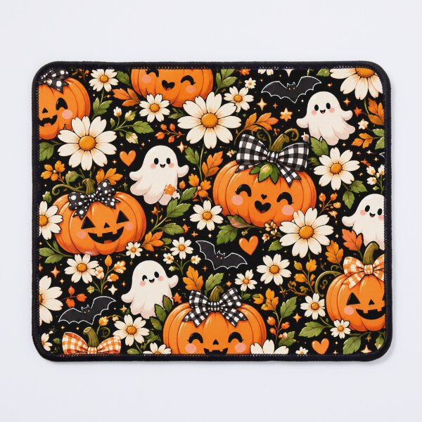 Item preview, Pumpkin & Daisy Halloween Pattern – Cute Kawaii Fall Floral designed and sold by RJACreative.