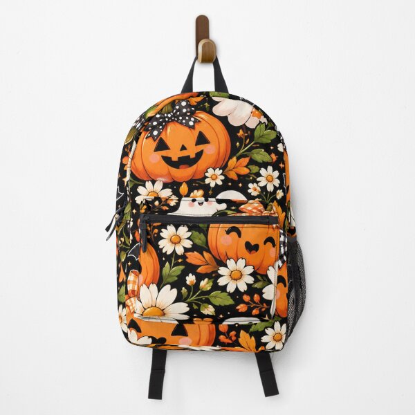 Item preview, Pumpkin & Daisy Halloween Pattern – Cute Kawaii Fall Floral designed and sold by RJACreative.