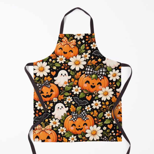 Item preview, Pumpkin & Daisy Halloween Pattern – Cute Kawaii Fall Floral designed and sold by RJACreative.