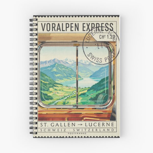 Artikelvorschau, Voralpen Express • St. Gallen nach Luzern • Schweizer Bahnstempel entworfen und verkauft von stickercuffs.