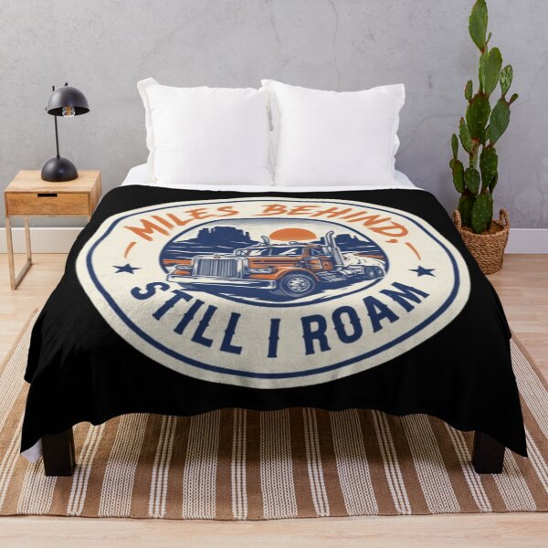 Item preview, Miles Behind Still I Roam Vintage Semi Truck Trucker Emblem designed and sold by PoleksGraphics.