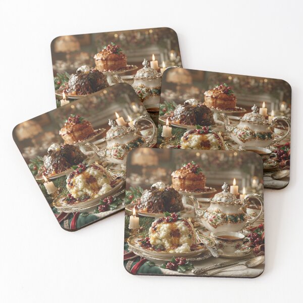 Item preview, Victorian Christmas Tea Table with Festive Pudding designed and sold by Hoity-Toity.