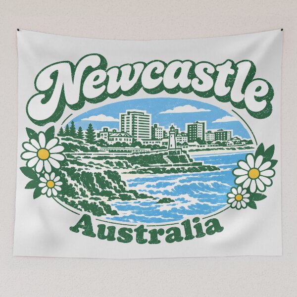 Item preview, Newcastle Australia Cute Floral Skyline designed and sold by HowToCanadian.