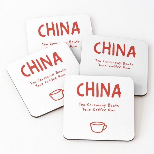 Item preview, China – "Tea Ceremony Beats Your Coffee Run" Funny Quote Print designed and sold by MarkedArtPrints.