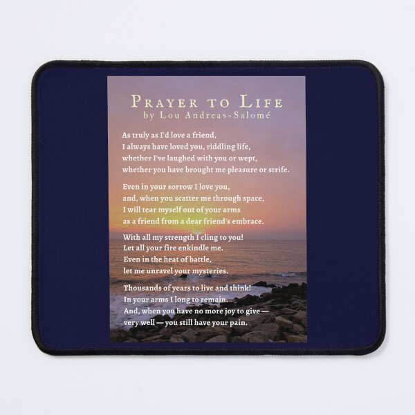Item preview, Lou Andreas-Salomé quote: As truly as I'd love a friend, I always have loved you, riddling life, whether I've laughed with you or wept, designed and sold by artbleed.