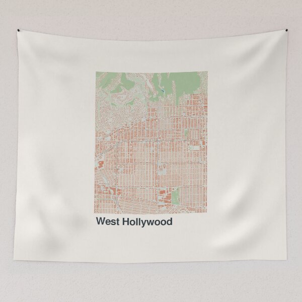 Item preview, West Hollywood Minimalistic Map Art designed and sold by MapsNerd.
