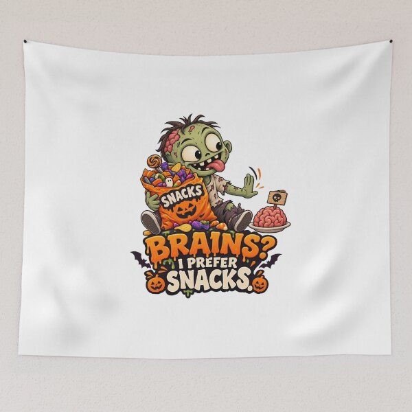 Item preview, Funny Zombie Snack Lover Halloween – Brains or Snacks designed and sold by Pixanova.
