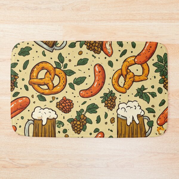 Item preview, Oktoberfest Pattern Beer Pretzel and Sausage designed and sold by Digital Design Art.