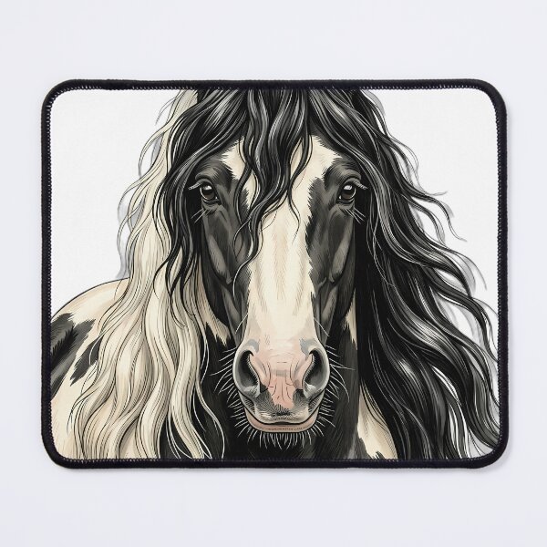 Item preview, Vintage Naturalist Gypsy Vanner Horse Portrait — Antique Horse Breed Art designed and sold by Catch333.