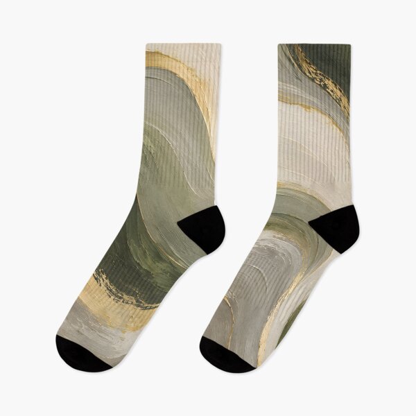 Item preview, Sage Green Gold Abstract Waves designed and sold by hutofdesigns.