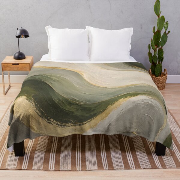 Item preview, Sage Green Gold Abstract Waves designed and sold by hutofdesigns.
