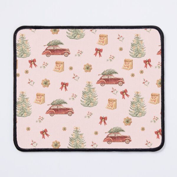 Item preview, Vintage Christmas Car & Tree – Retro Watercolor Holiday Pattern designed and sold by PaperyAndInk.