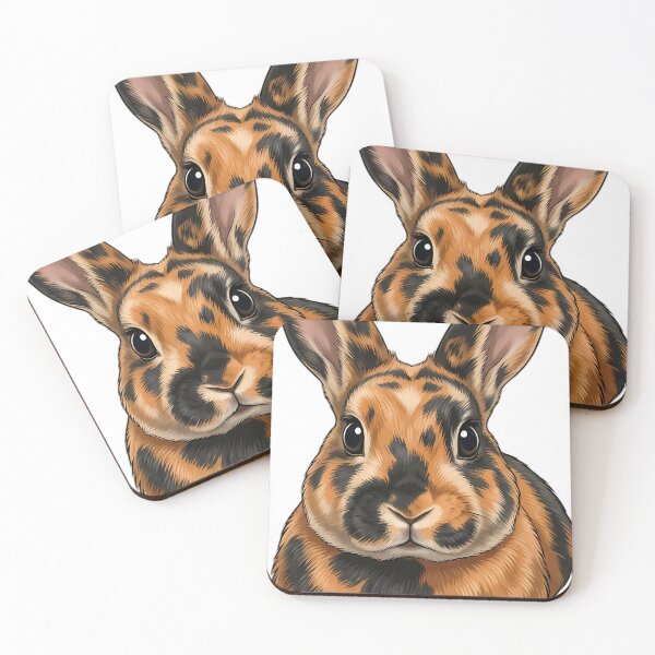Item preview, Vintage Naturalist Harlequin Rabbit Portrait — Antique Rabbit Breed Art designed and sold by Catch333.