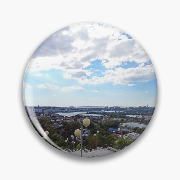 Item preview, Panoramic city view under dramatic sky designed and sold by AlcamiaArt.