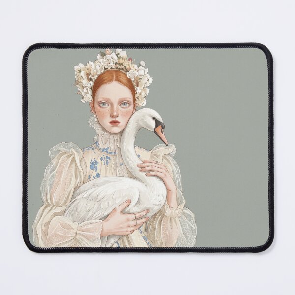 Item preview, Vintage Portrait of Woman with a Swan - Classic Storybook Art designed and sold by Pasteltone.