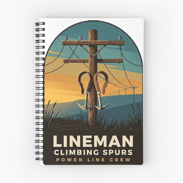 Item preview, Lineman Climbing Spurs Sticker - Vintage WPA Power Line Badge designed and sold by DetourDgn.