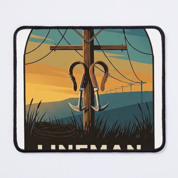 Item preview, Lineman Climbing Spurs Sticker - Vintage WPA Power Line Badge designed and sold by DetourDgn.