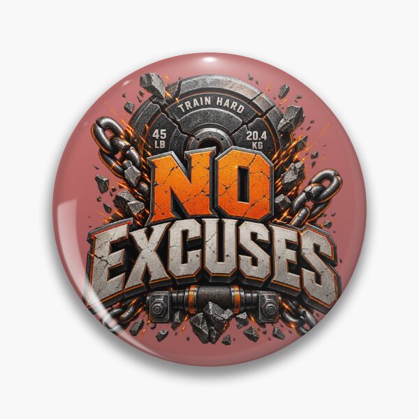 Item preview, No Excuses Train Hard Gym Motivation Graphic designed and sold by ShivCraftStudio.