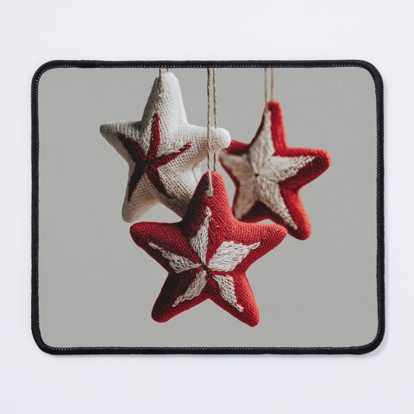 Item preview, Cozy Red and White Knitted Star Ornaments designed and sold by colorful-white.