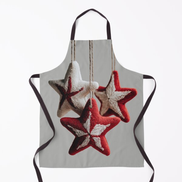 Item preview, Cozy Red and White Knitted Star Ornaments designed and sold by colorful-white.