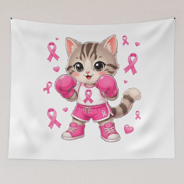Item preview, Cat Fight Breast Cancer Awareness Pink Ribbon Funny designed and sold by MathiasFuchs.