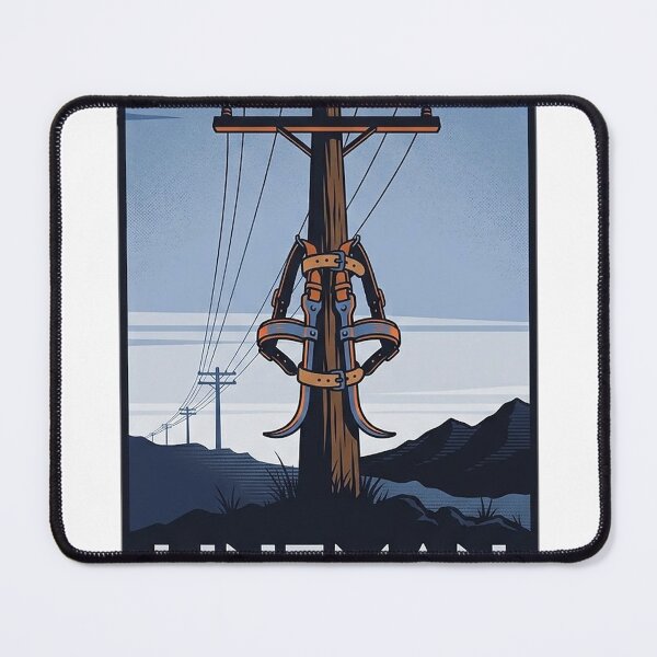 Item preview, Lineman Gaffs Climbing Spurs Sticker - Blue Hour Poster designed and sold by DetourDgn.