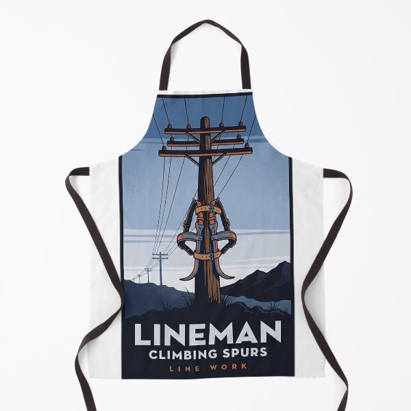 Item preview, Lineman Gaffs Climbing Spurs Sticker - Blue Hour Poster designed and sold by DetourDgn.