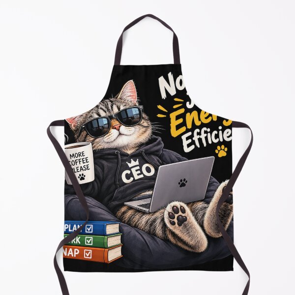 Item preview, Not Lazy Just Energy Efficient Funny Cat Coffee designed and sold by HSE1.