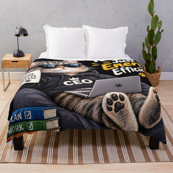 Item preview, Not Lazy Just Energy Efficient Funny Cat Coffee designed and sold by HSE1.