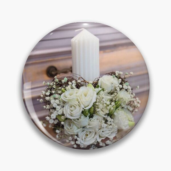 Item preview, Elegant White Rose Candle Heart Centerpiece Card of Sacred Celebration White Floral Candle Photography designed and sold by Ingr1d-M3deea.