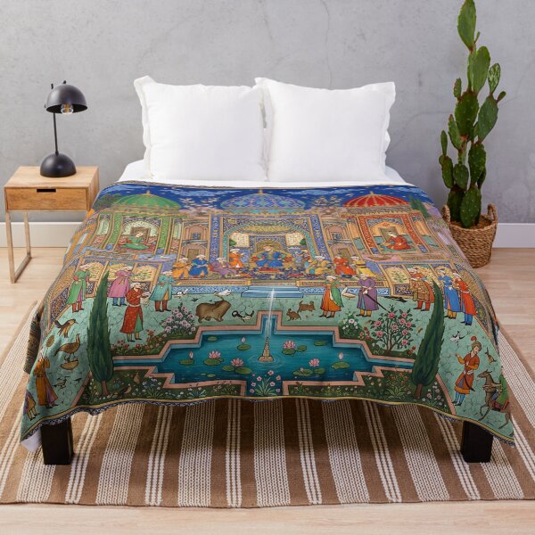 Item preview, Persian Miniature Royal Banquet Traditional Iranian Fine Art Painting designed and sold by yousefi.