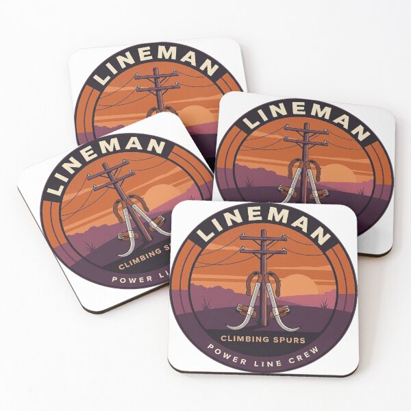Item preview, Lineman Climbing Spurs Round Sticker - Sunset Pole Badge designed and sold by DetourDgn.