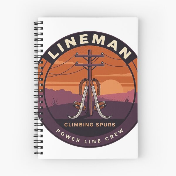 Item preview, Lineman Climbing Spurs Round Sticker - Sunset Pole Badge designed and sold by DetourDgn.